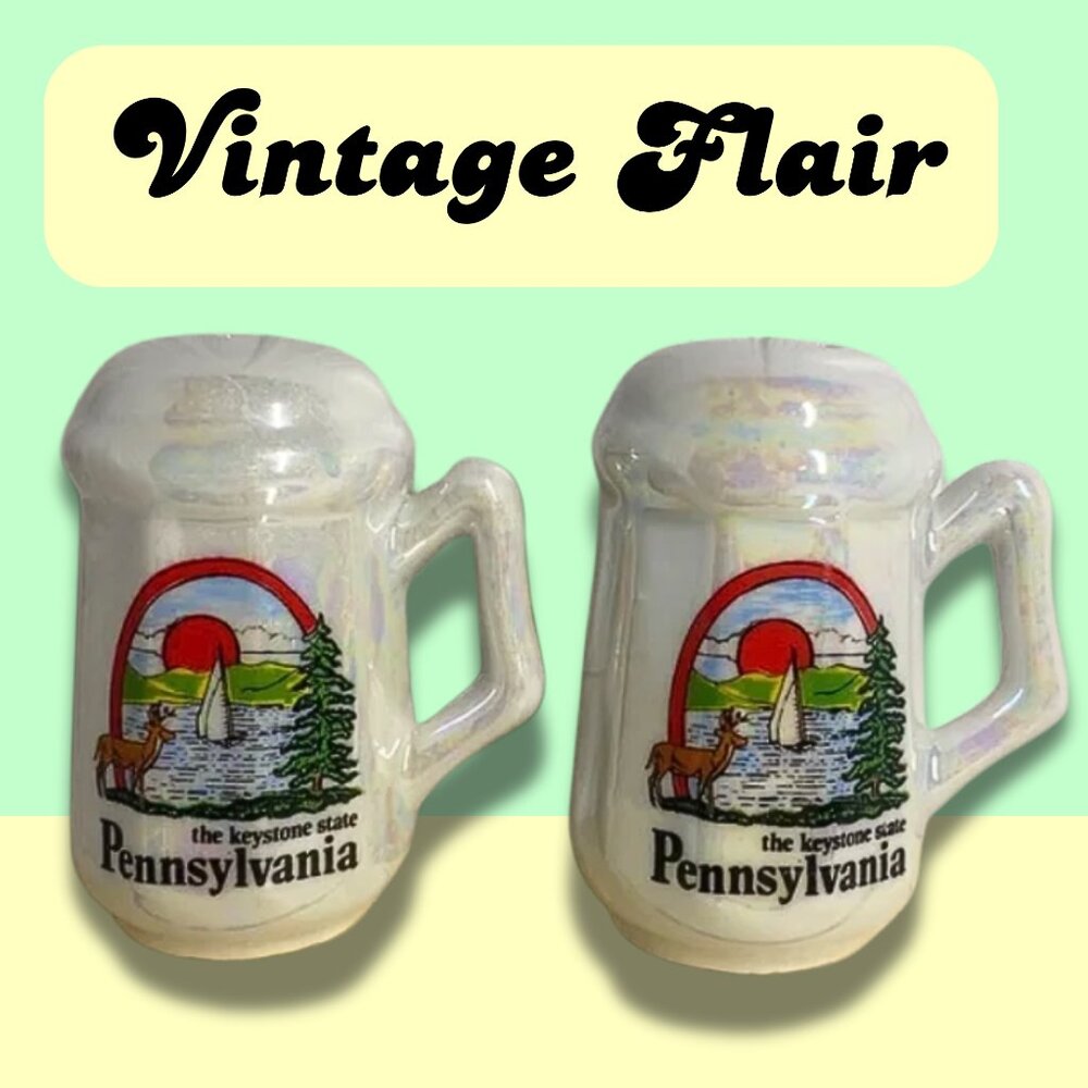 Vintage The Keystone State Pennsylvania Salt & Pepper Shakers